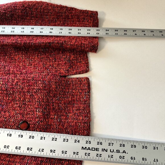 Vtg Red Womens Blazer XL 16 Tweed Knit Button Jacket USA Sag Harbor Rust - Picture 6 of 8